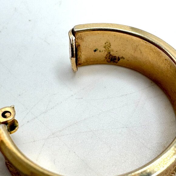 Sarah Coventry Vtg Goldtone Clip-On Earrings Thumbprint Texture Chunky Statement - Picture 6 of 8